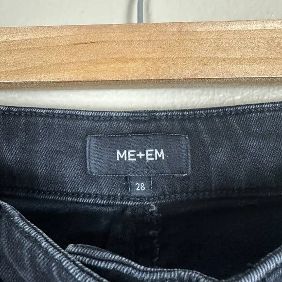 ME EM Black Skinny Jeans High Rise Ankle Zipper Stretch Denim Women's Size 28