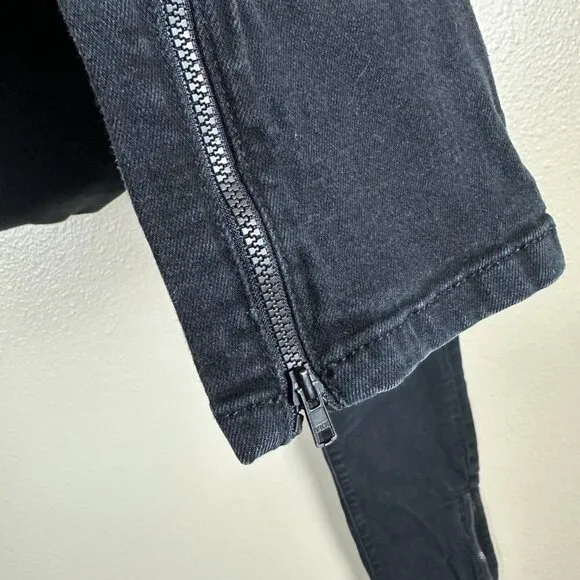 ME EM Black Skinny Jeans High Rise Ankle Zipper Stretch Denim Women's Size 28