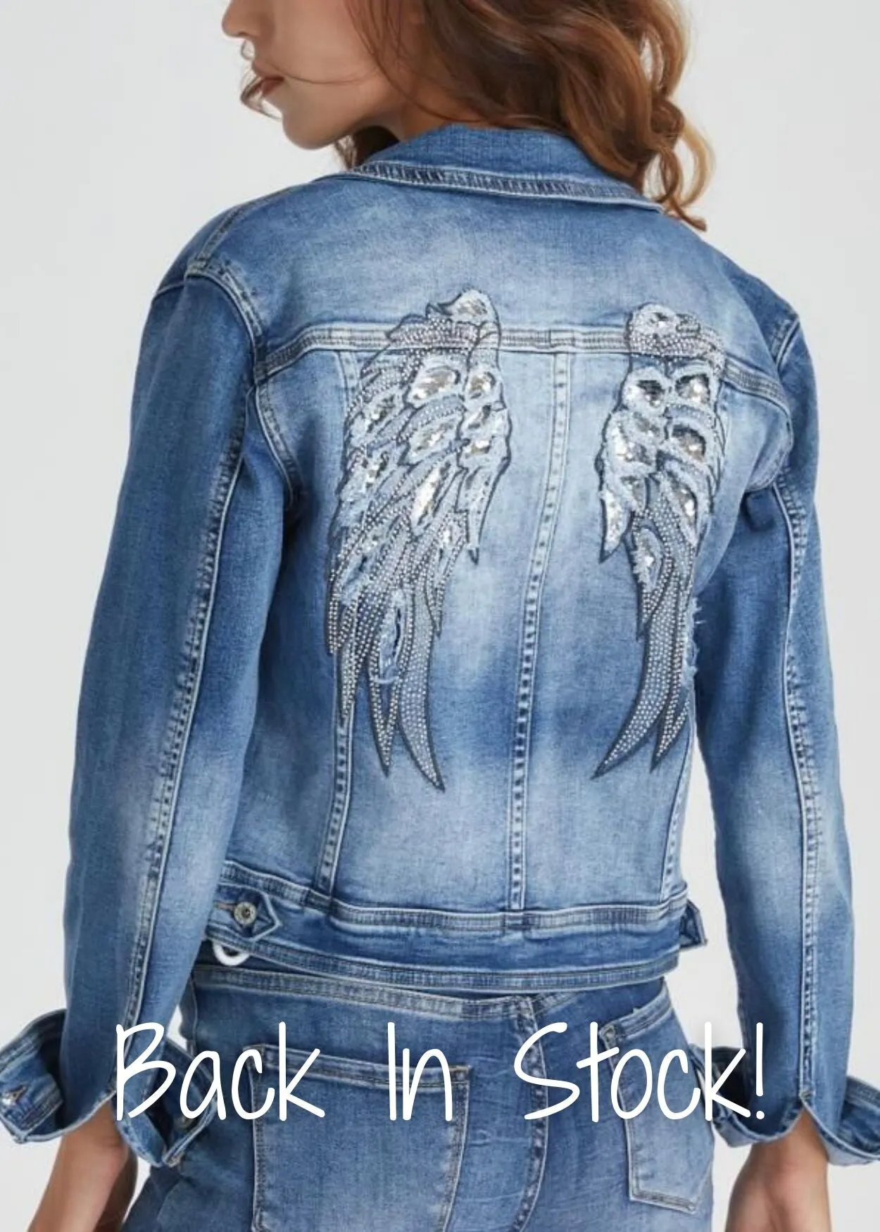 Melly & Co Angel Wing Denim Jacket