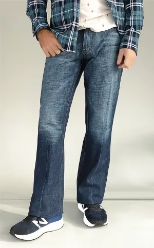 Men JEANIUS JEANS Charles Relaxed Bootcut Jeans in blue - Mid rise