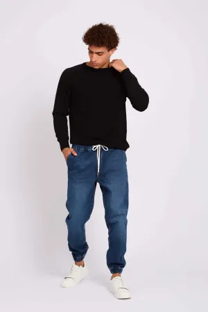 Men Relaxed Jogger Denim Pant  Blue