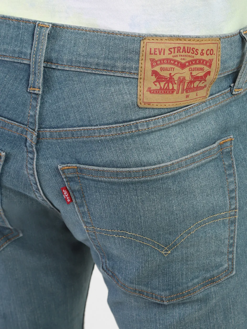 Men's 65504 Blue Skinny Fit Mid Rise Jeans