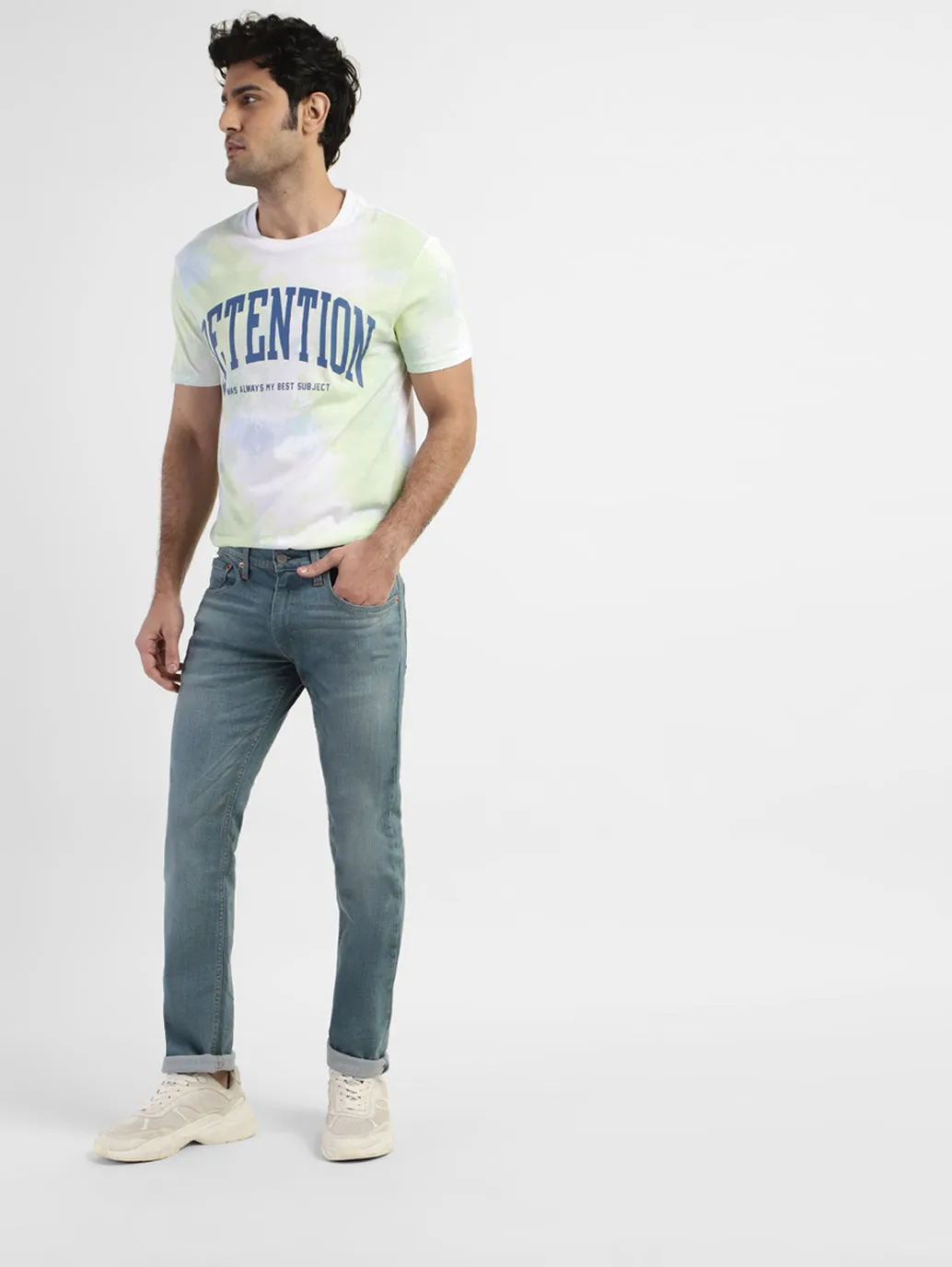 Men's 65504 Blue Skinny Fit Mid Rise Jeans