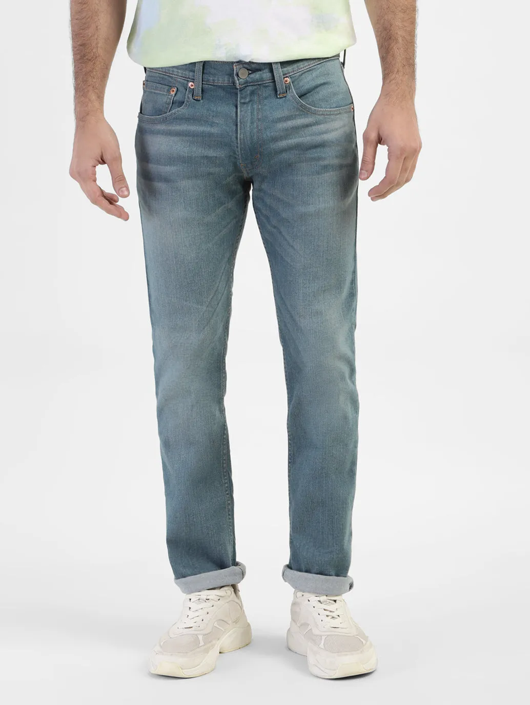 Men's 65504 Blue Skinny Fit Mid Rise Jeans