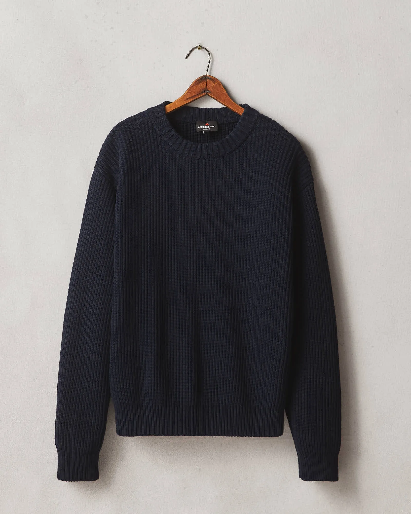 Men's Chunky Cotton Sweater - Dark Navy