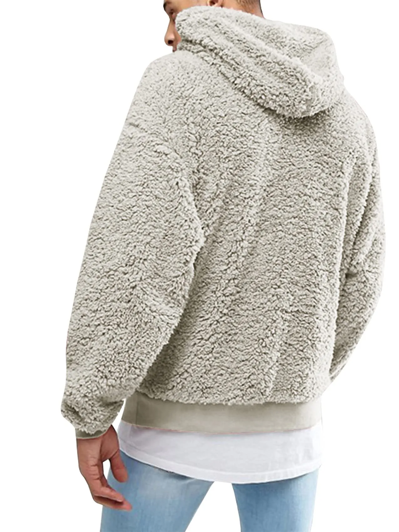 Men's Fuzzy Sherpa Pullover Hoodie