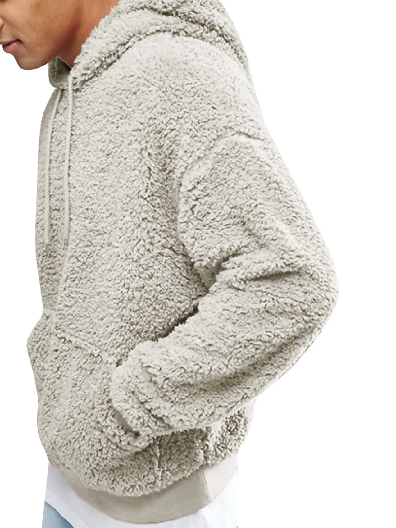 Men's Fuzzy Sherpa Pullover Hoodie
