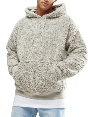 Men's Fuzzy Sherpa Pullover Hoodie