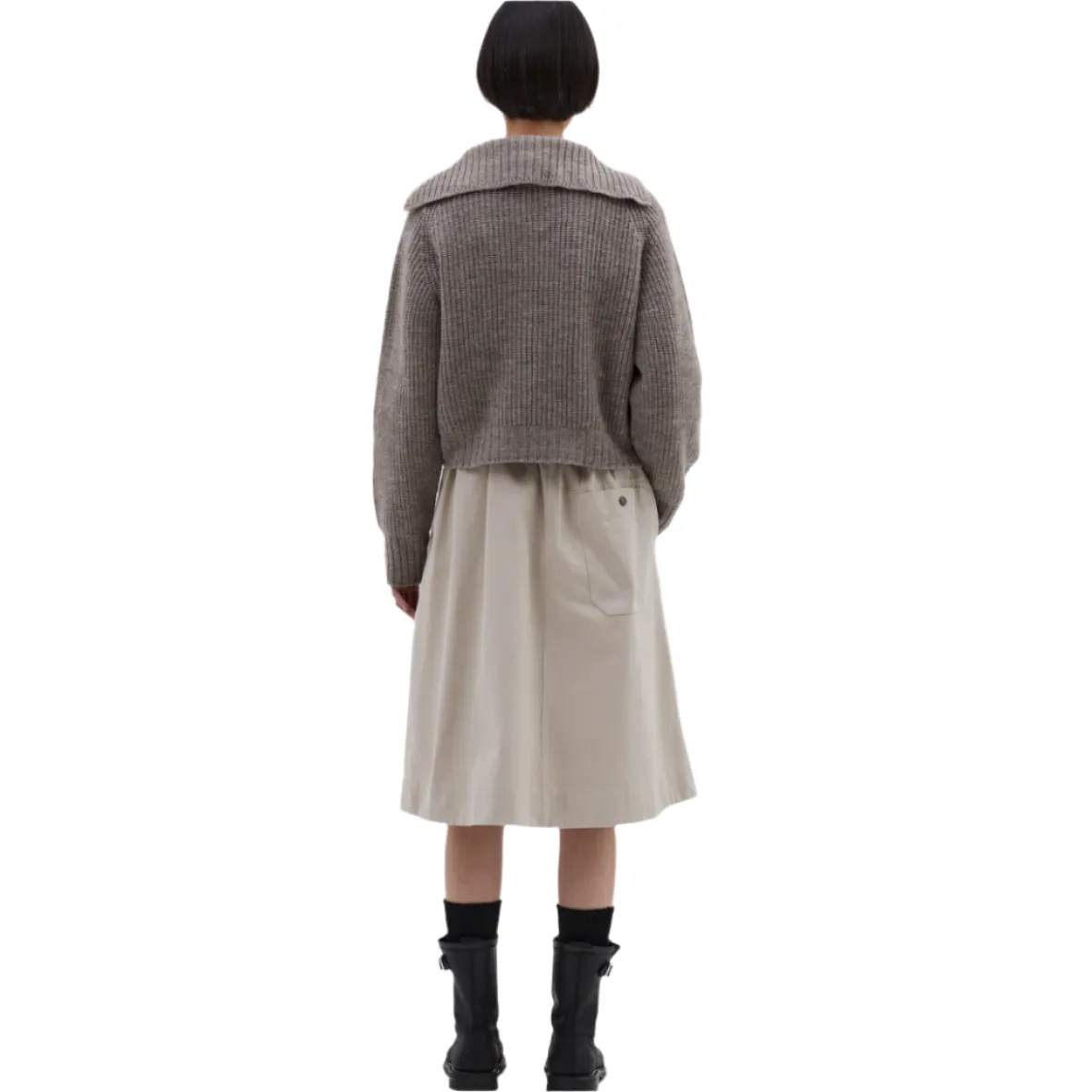 MHL W' Panelled Scout Skirt Worn Cotton Drill Putty
