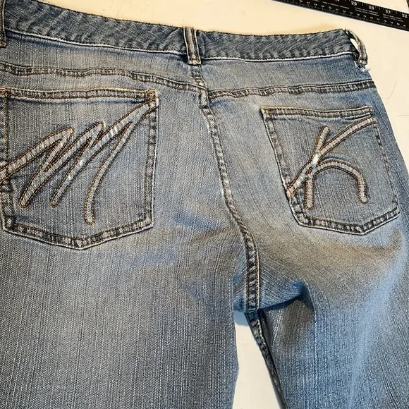 MICHEAL KORS size 12 blue jeans Bootcut mid rise with stretch retro