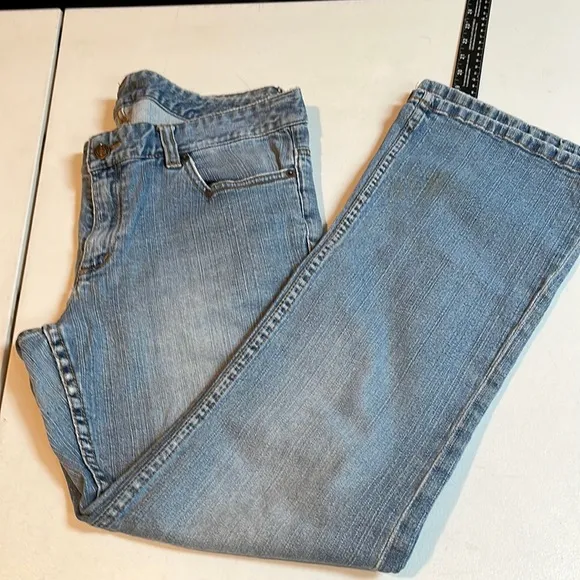 MICHEAL KORS size 12 blue jeans Bootcut mid rise with stretch retro