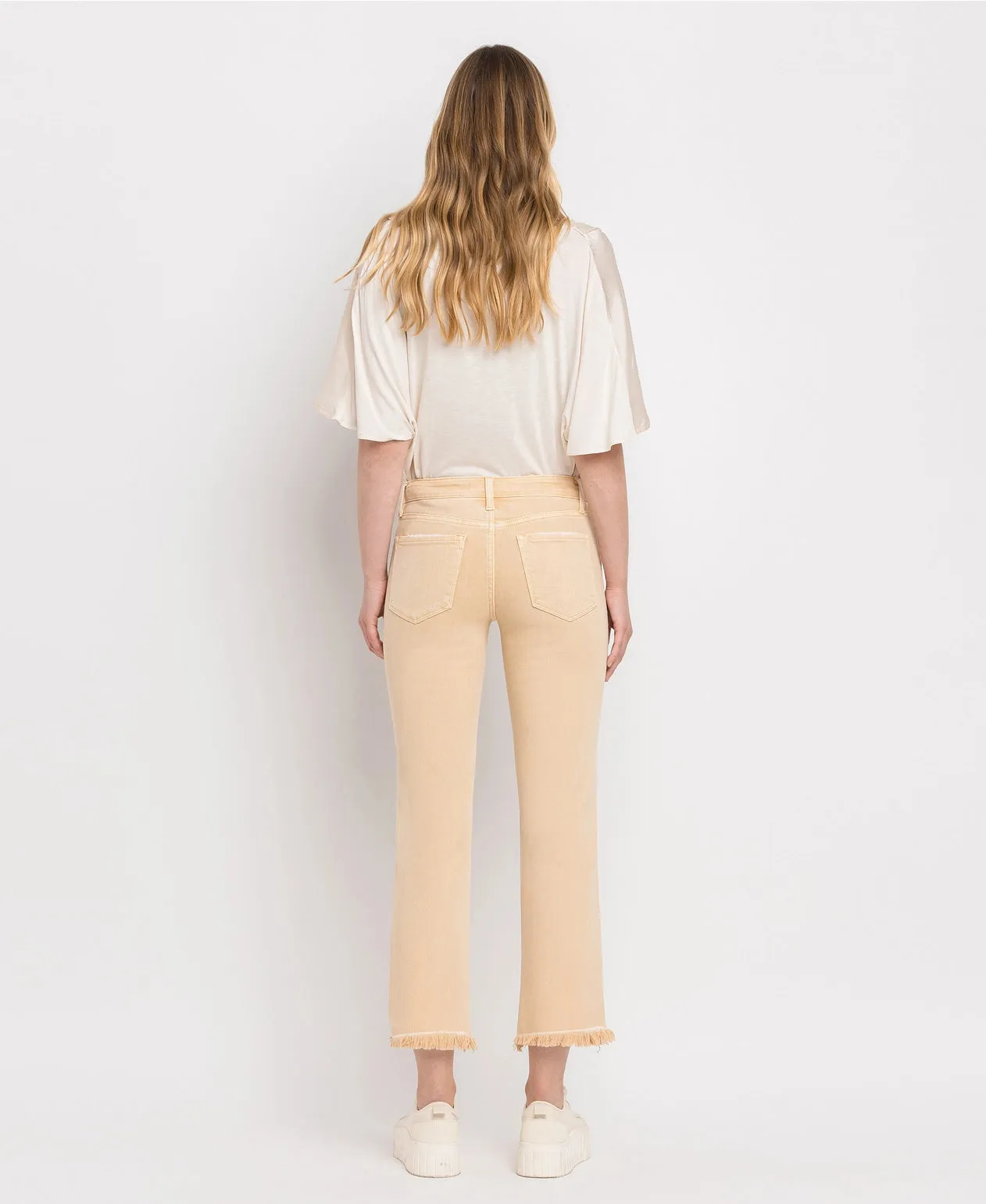 Mid Rise Straight Jeans - Sun Beige