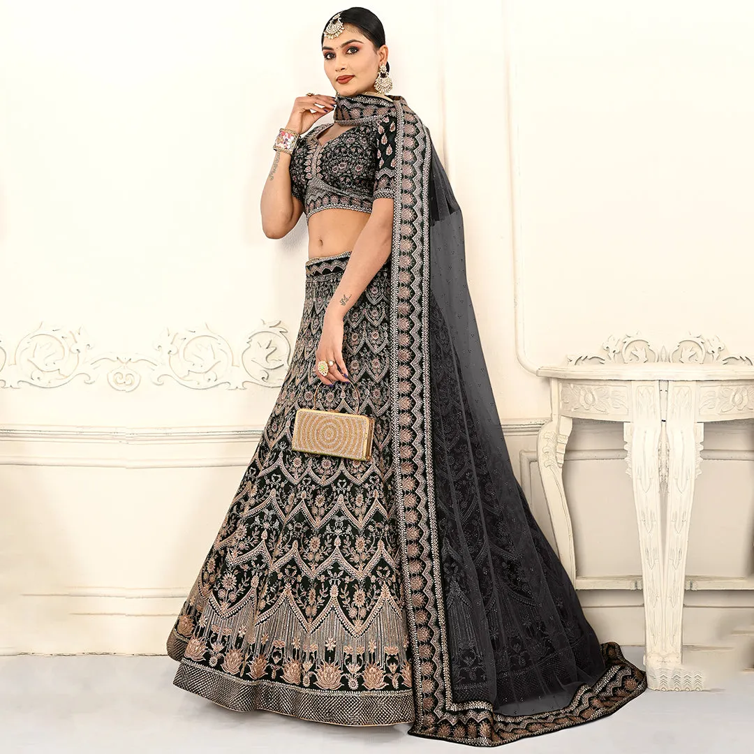 Midnight Black Lehenga Set