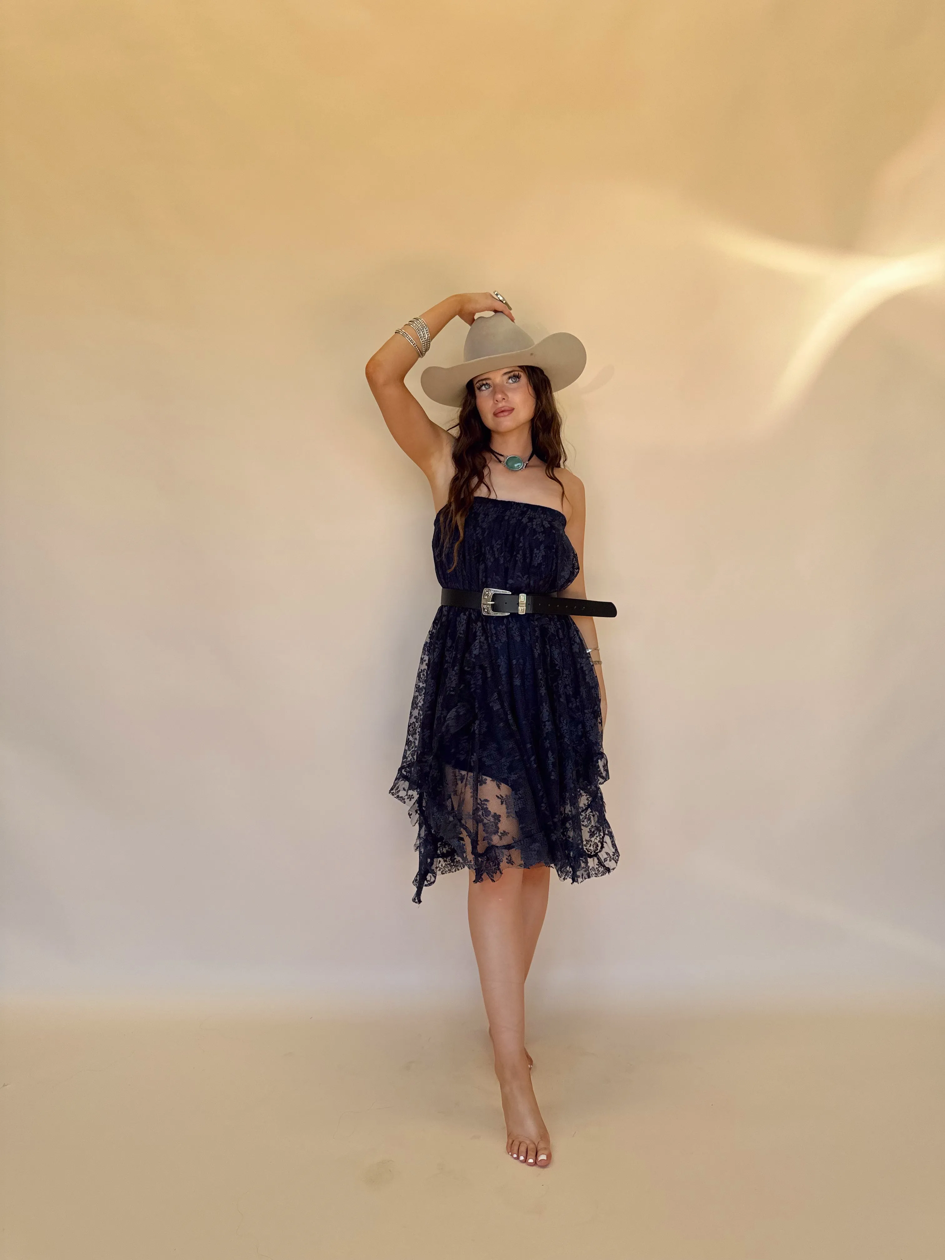 Midnight Lace Midi Skirt