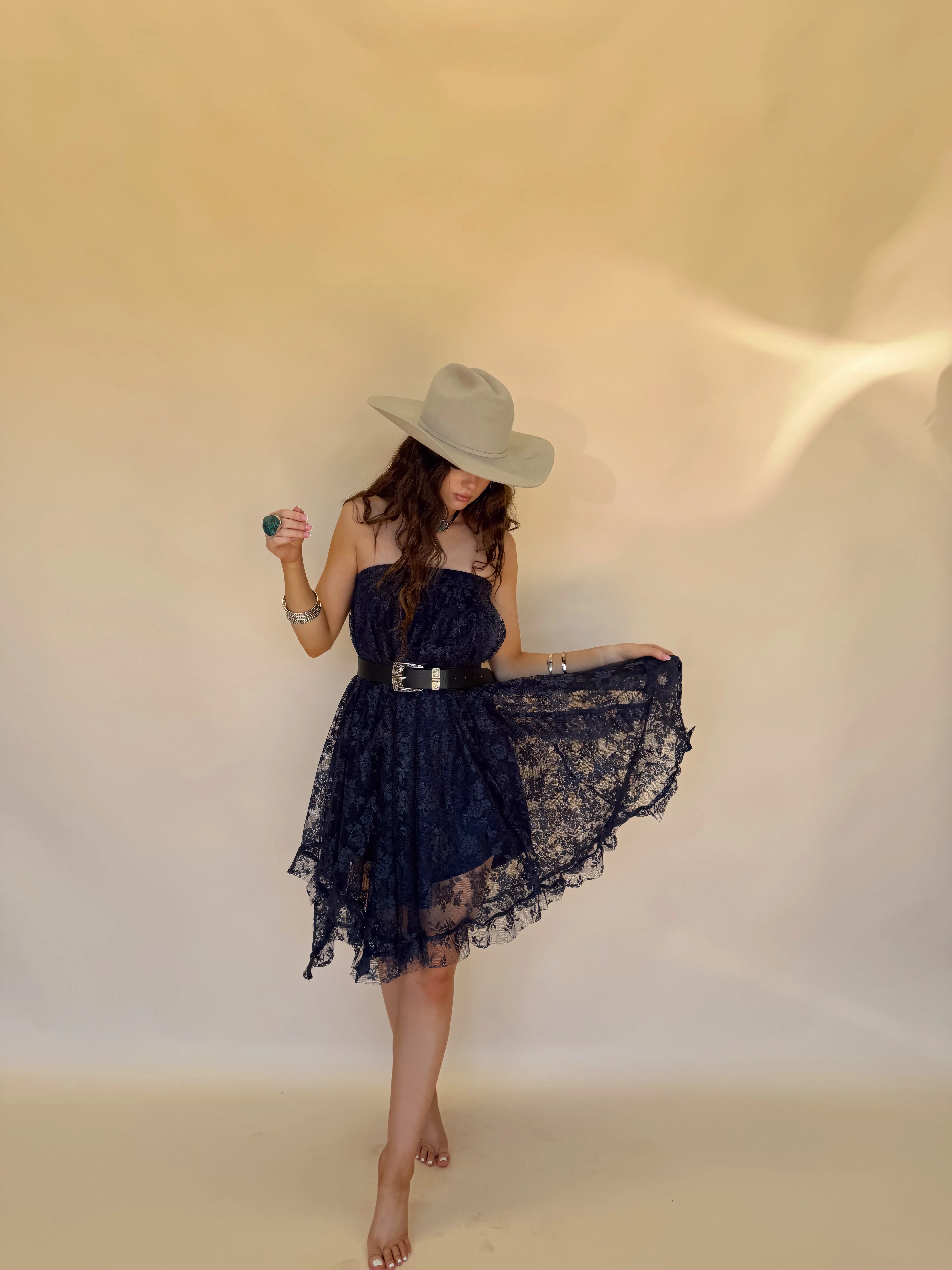 Midnight Lace Midi Skirt