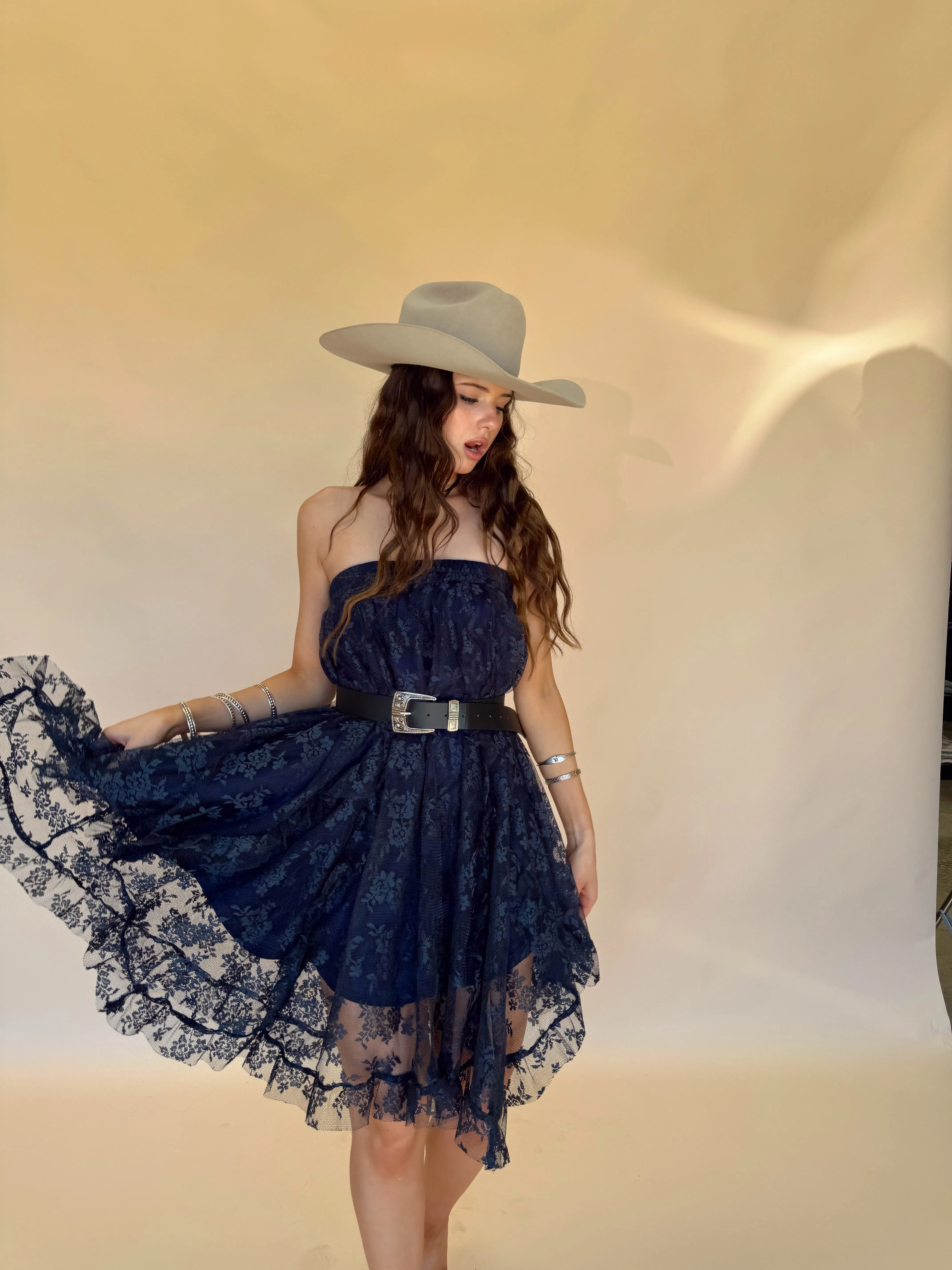 Midnight Lace Midi Skirt