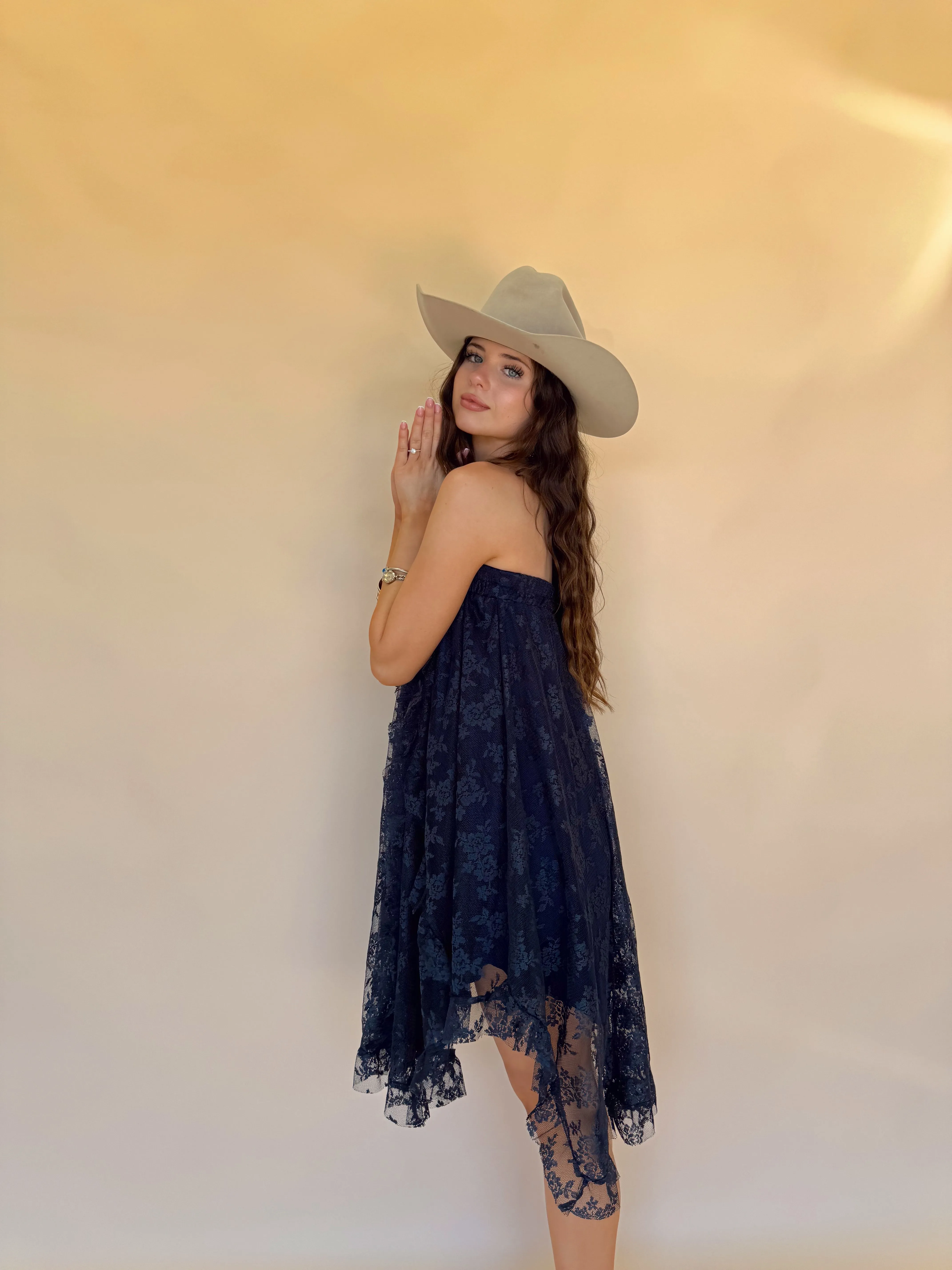 Midnight Lace Midi Skirt