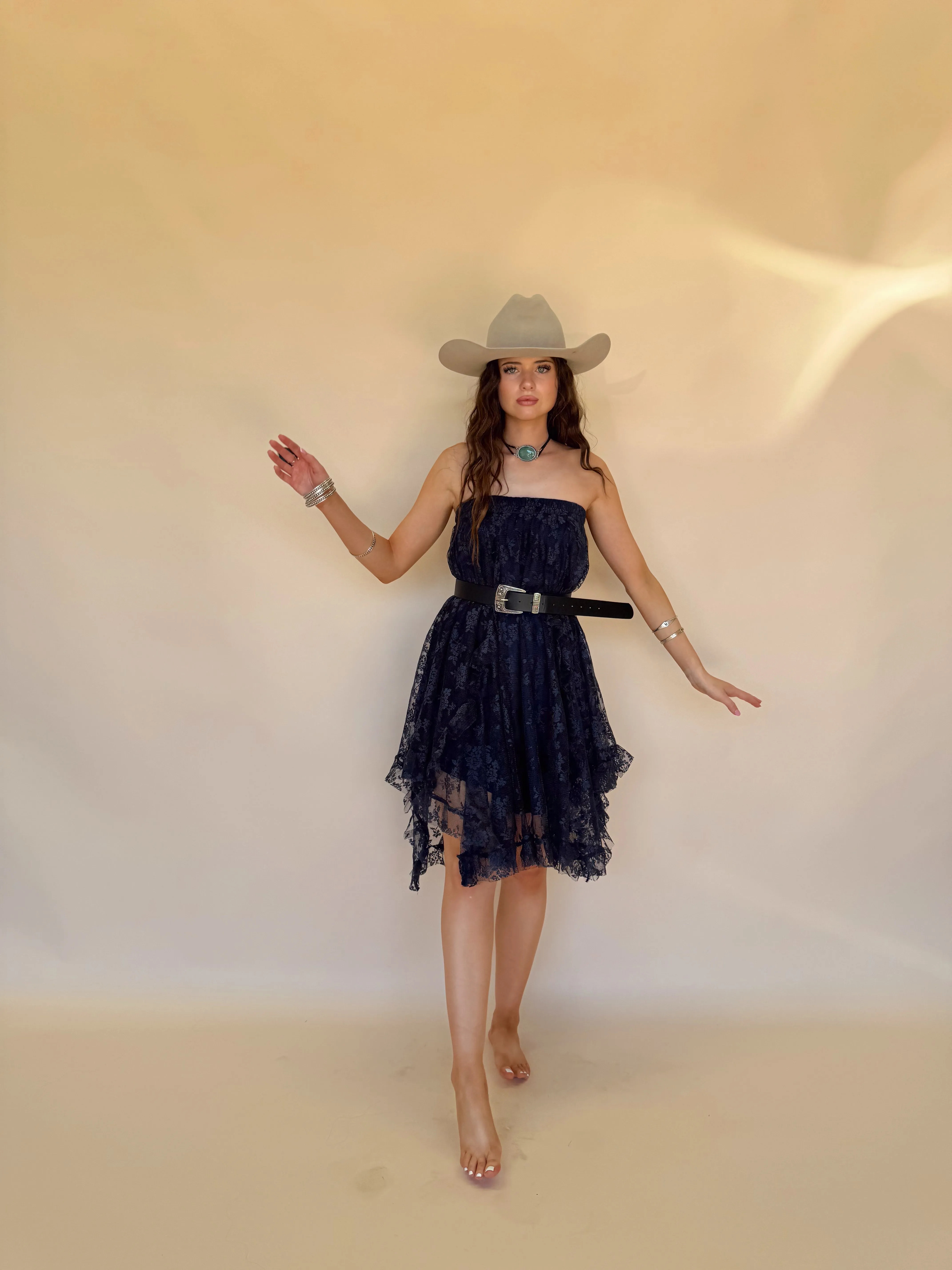Midnight Lace Midi Skirt