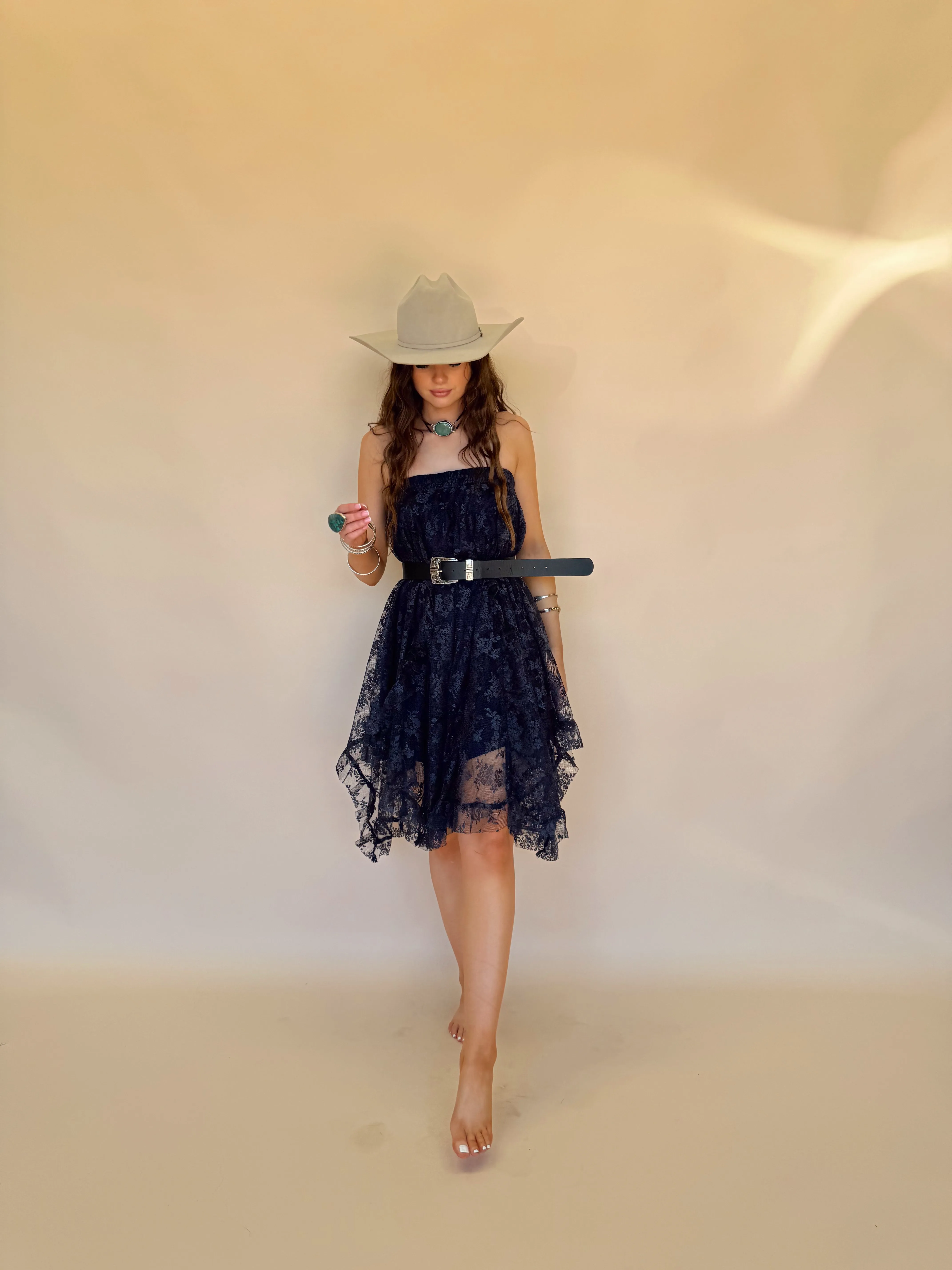 Midnight Lace Midi Skirt