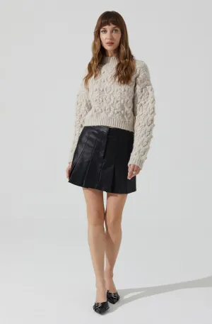 Mikita Faux Leather Pleated Skirt