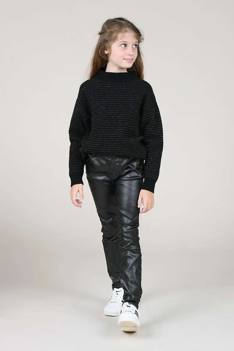 Mini Molly Black Shimmer Slim Fit Pant