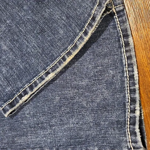 Miss Me Blue Flare Jeans with Decorative Stitching