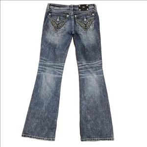 Miss Me Blue Flare Jeans with Decorative Stitching