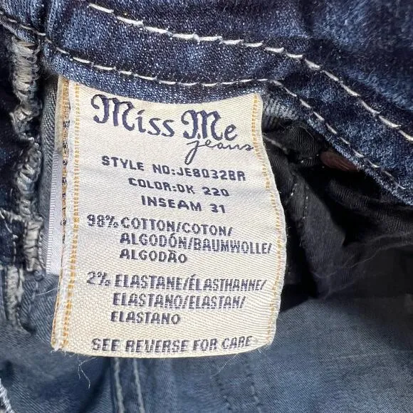 Miss Me Jeans Women's Size 26x31 Bootcut Leather and Heavy Studding Moto Biker9
