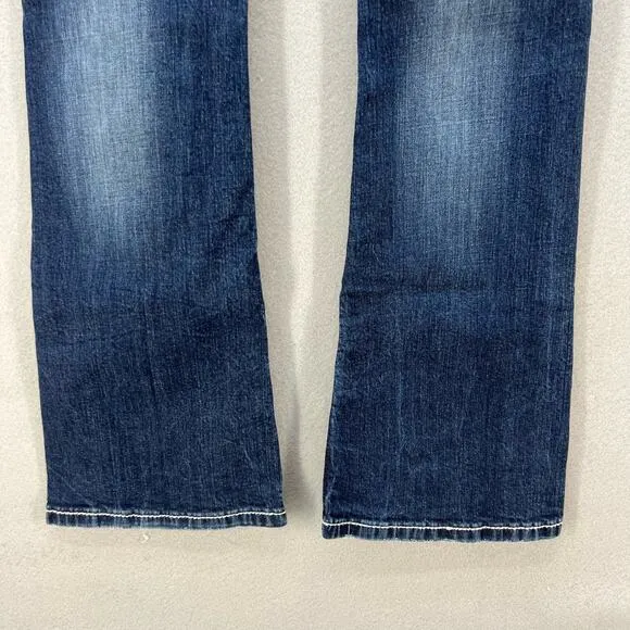 Miss Me Jeans Women's Size 26x31 Bootcut Leather and Heavy Studding Moto Biker9