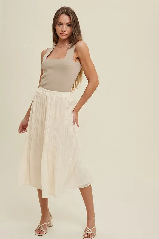 Missy Pleated Midi Skirt