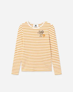 Moa Long Sleeve Kick - Off White/Orange Stripes