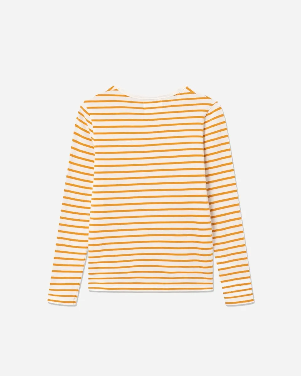 Moa Long Sleeve Kick - Off White/Orange Stripes