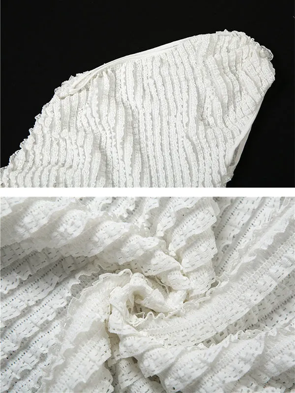 Momnfancy White Off Shoulder Irregular Ruffle Side Slit Bodycon Elegant Baby Shower Party Maternity Maxi Dress