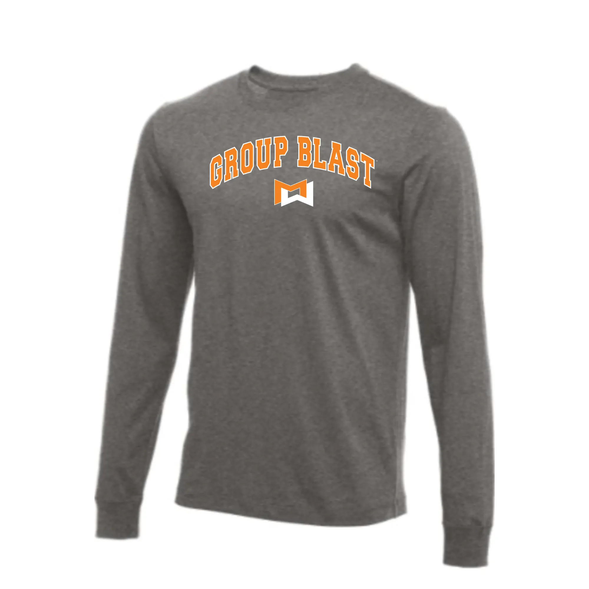 MOSSA Bella   Canvas Unisex Long Sleeve T-Shirt (grey) - Group Blast Collegiate Logo