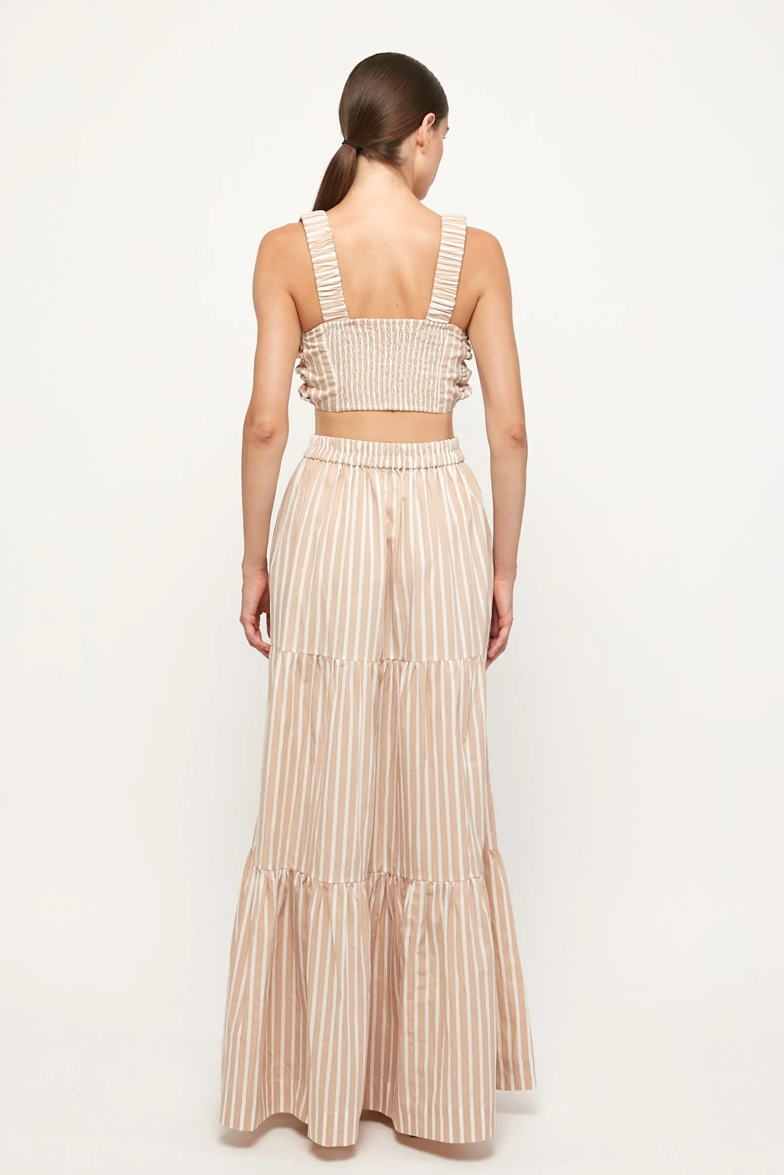 Mottled Crop | Tiered Maxi Skirt