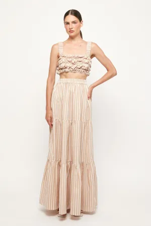 Mottled Crop | Tiered Maxi Skirt