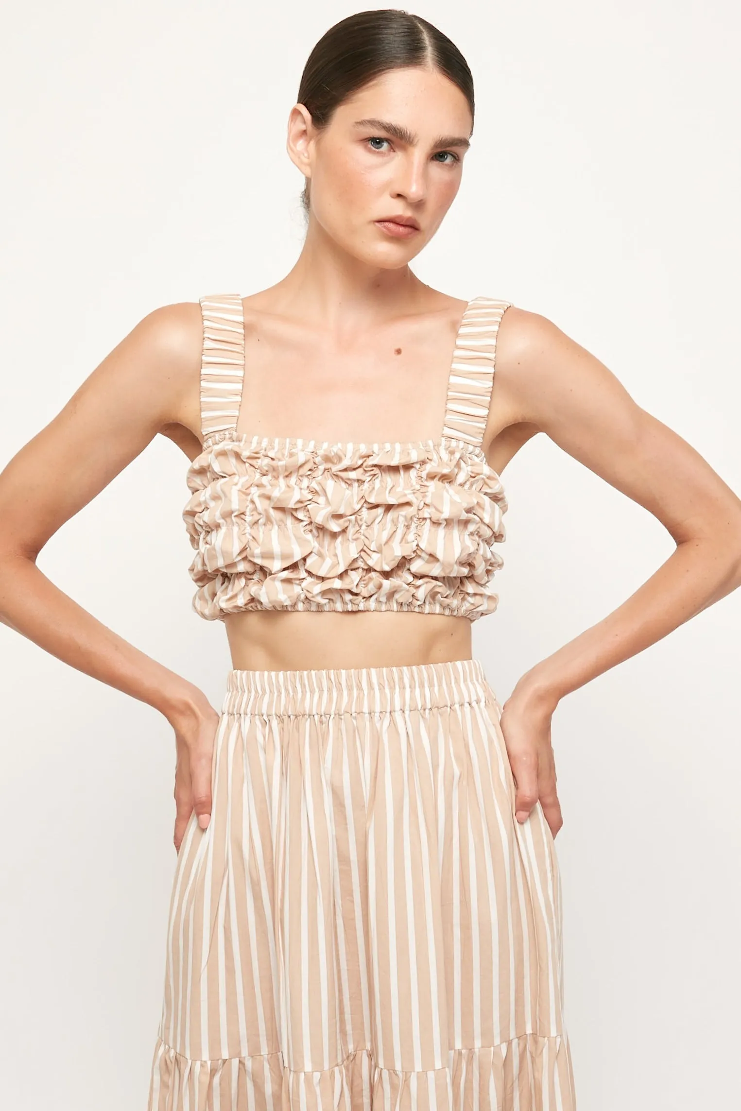Mottled Crop | Tiered Maxi Skirt
