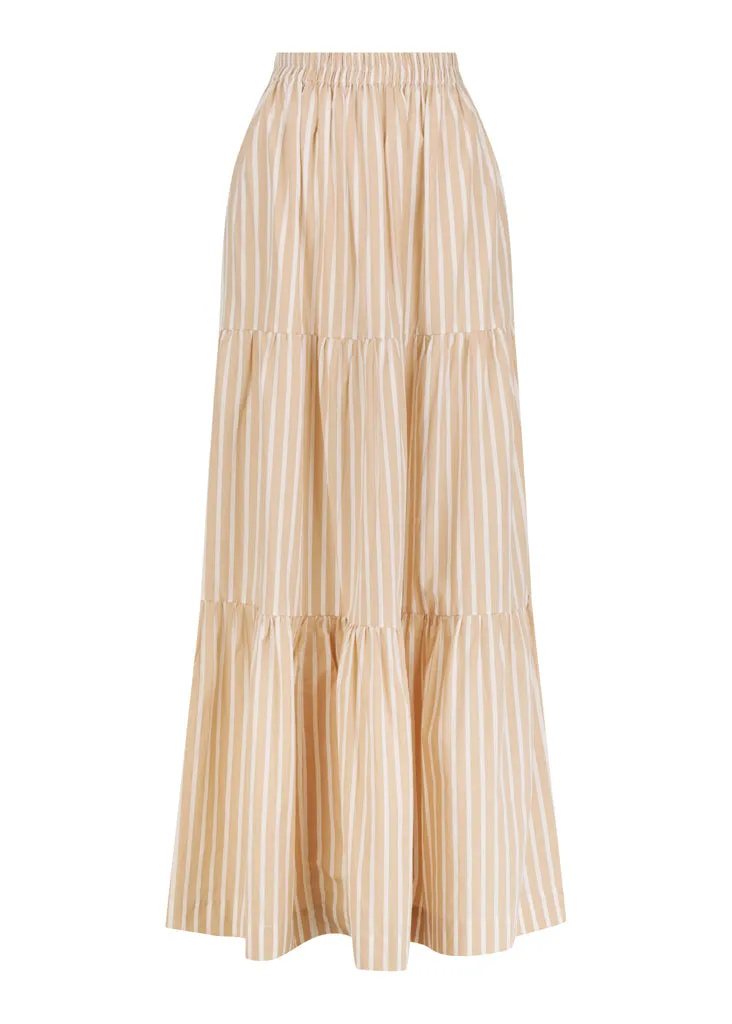 Mottled Crop | Tiered Maxi Skirt