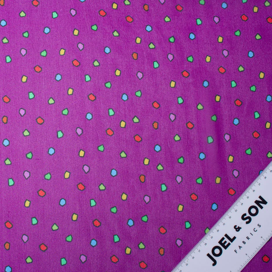 Multi-Coloured Printed Magenta Pink Silk Georgette
