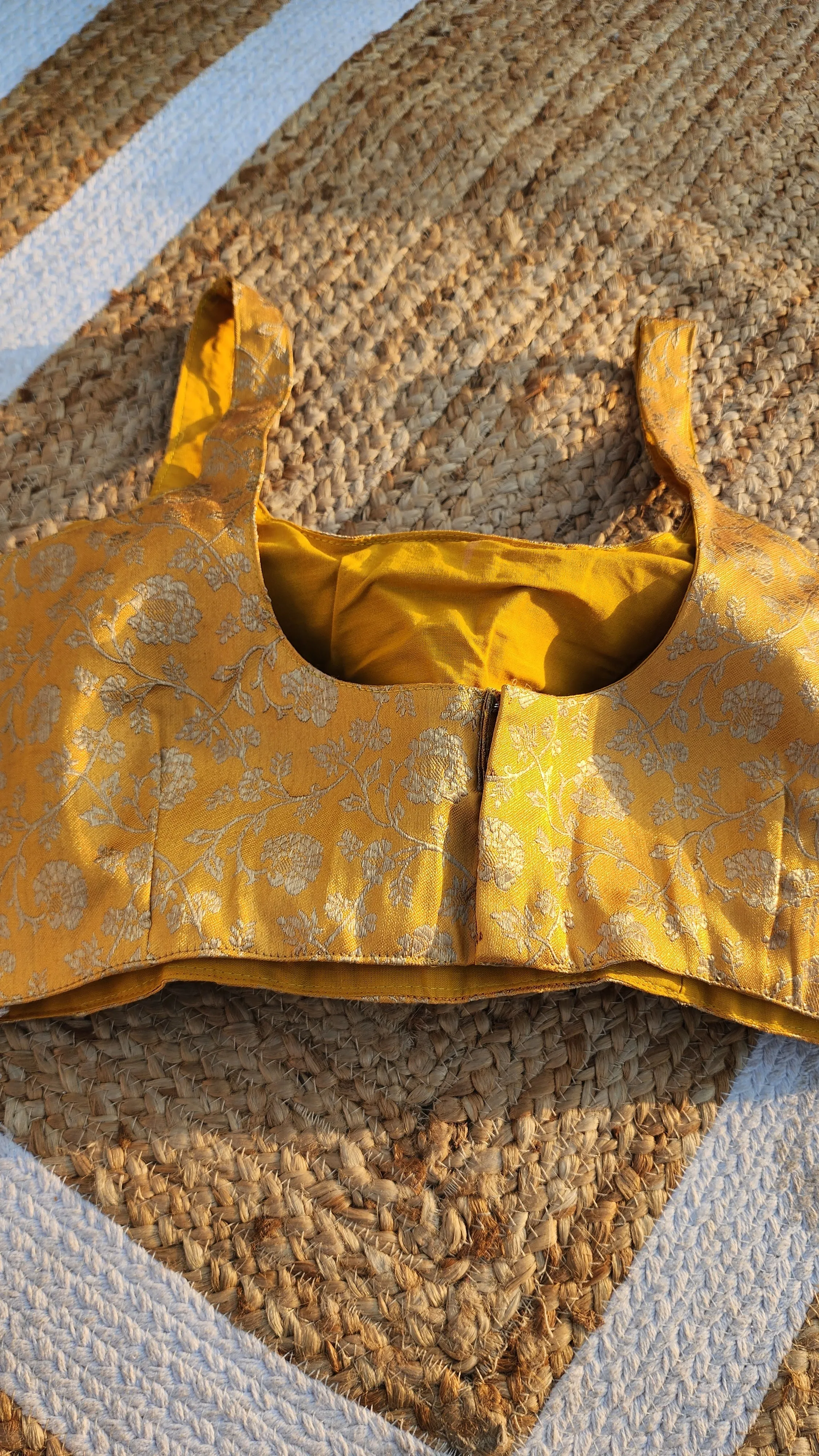 Mustard Brocade Blouse