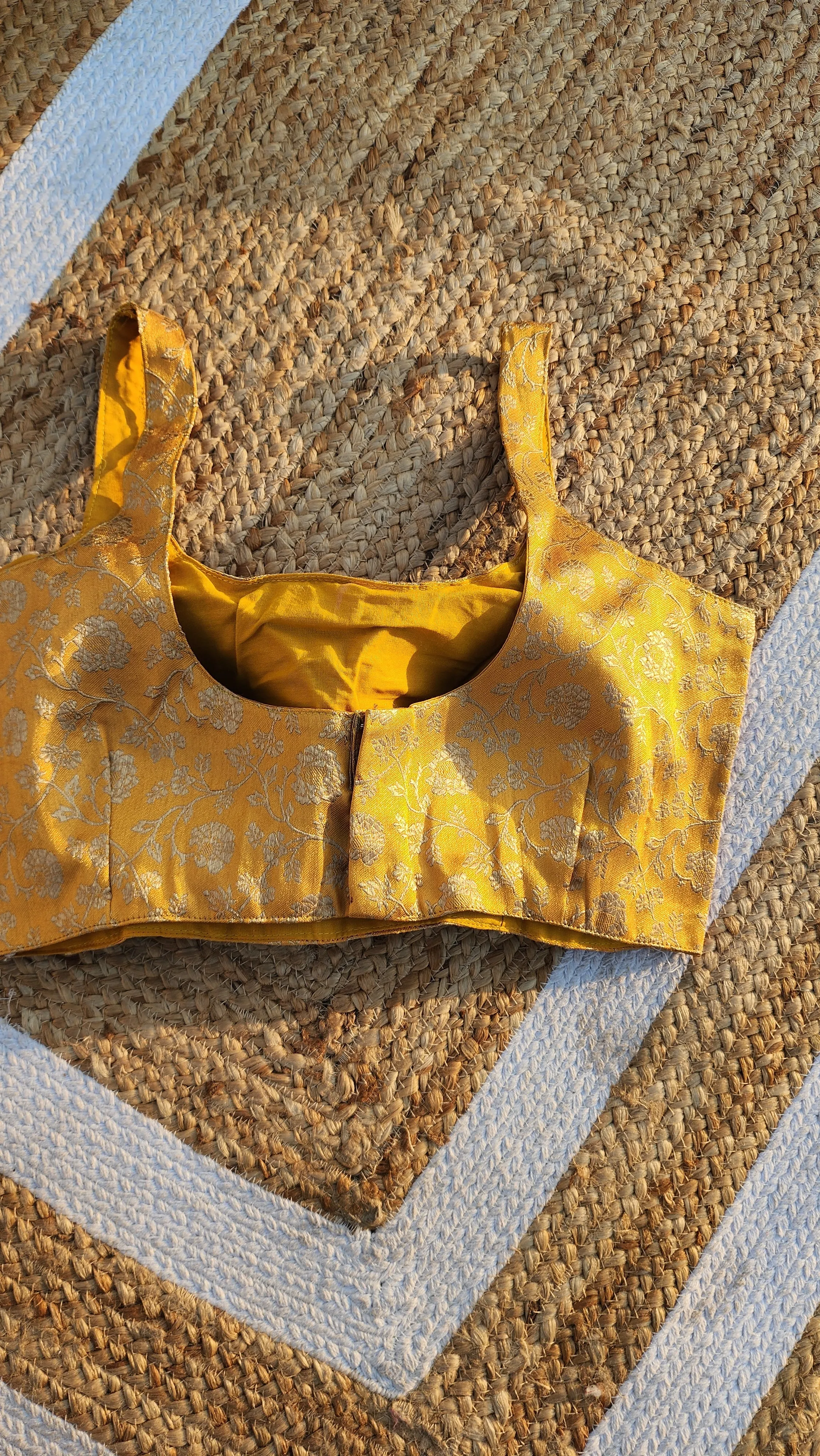Mustard Brocade Blouse