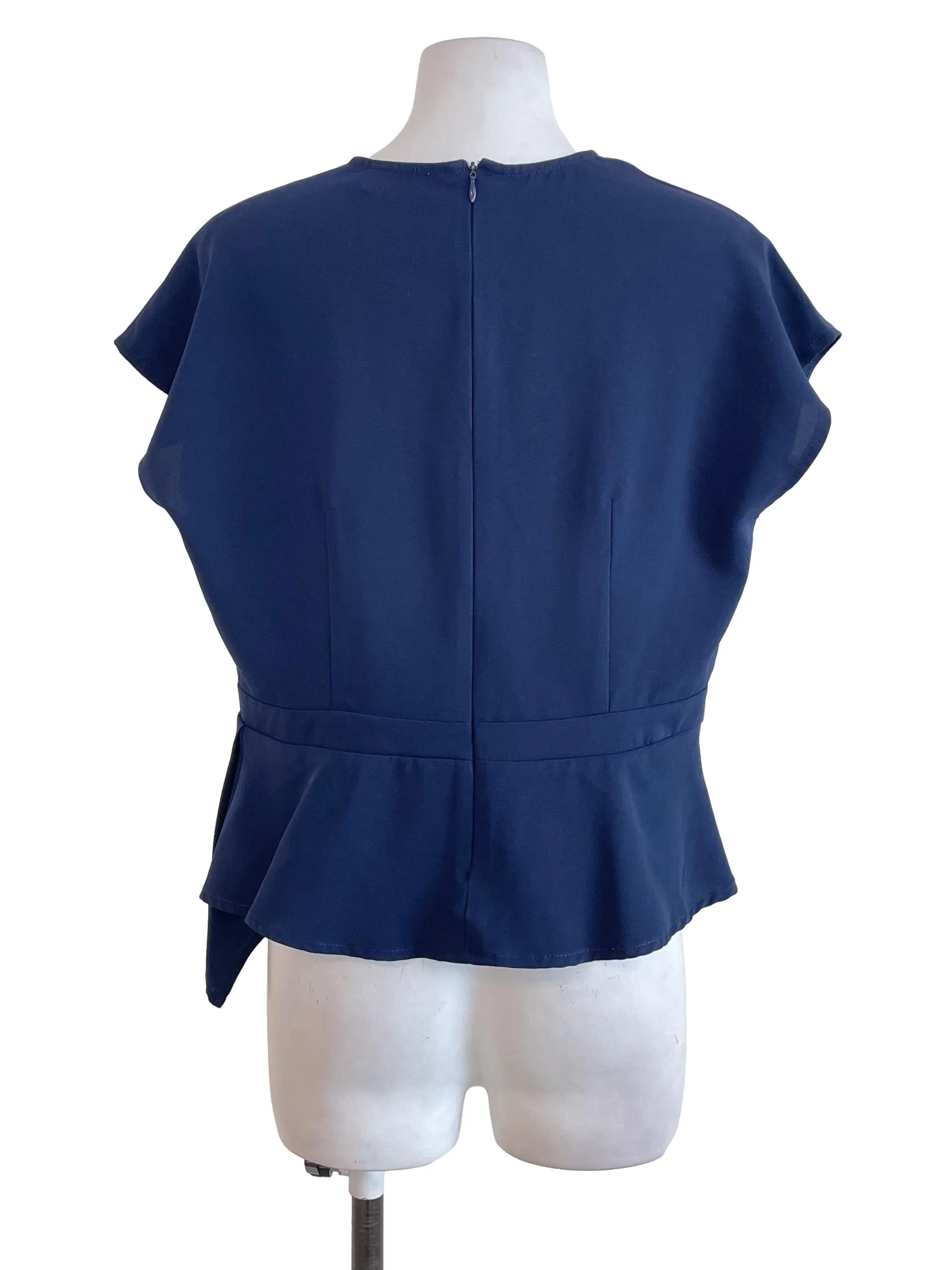 Navy Blue Peplum Top