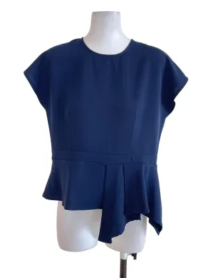 Navy Blue Peplum Top