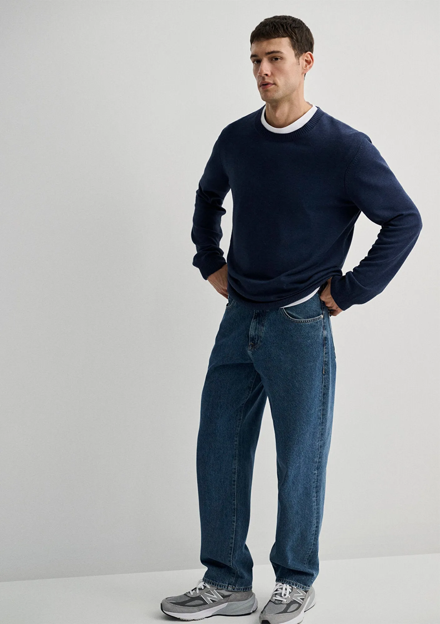 Navy Cashmere Blend Sweater