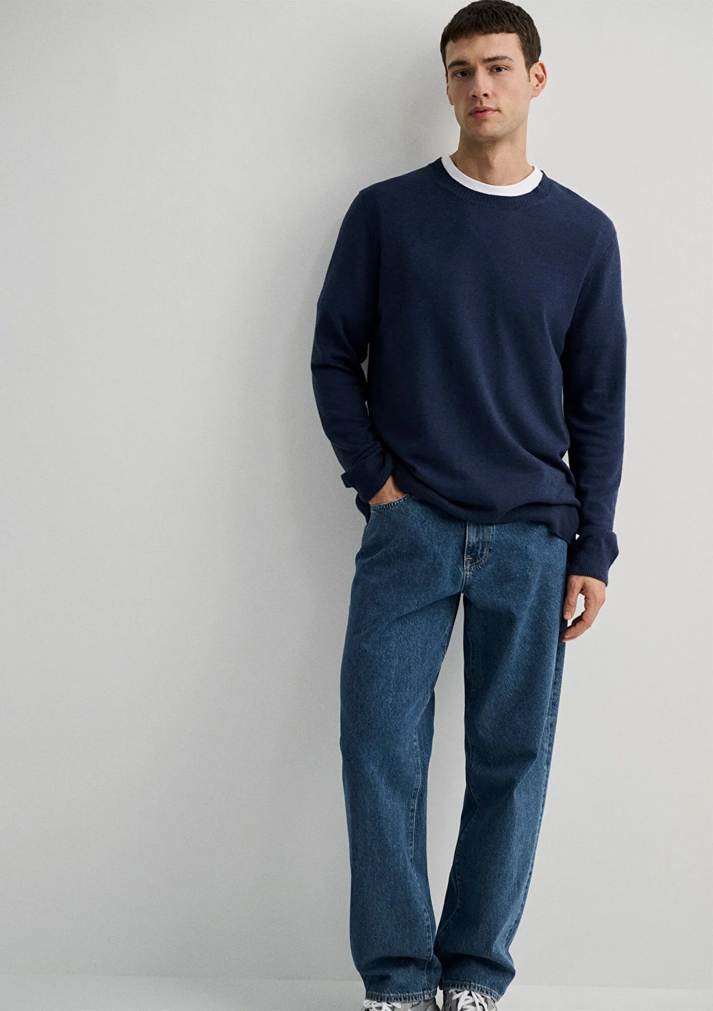 Navy Cashmere Blend Sweater