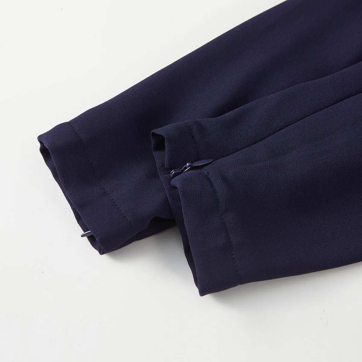Navy Classic A-Line Long Sleeve Maxi Abaya Dress