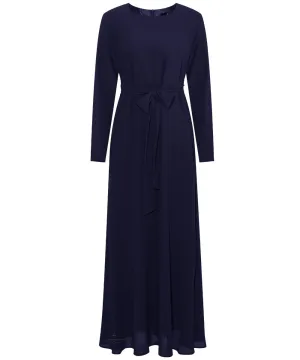 Navy Classic A-Line Long Sleeve Maxi Abaya Dress
