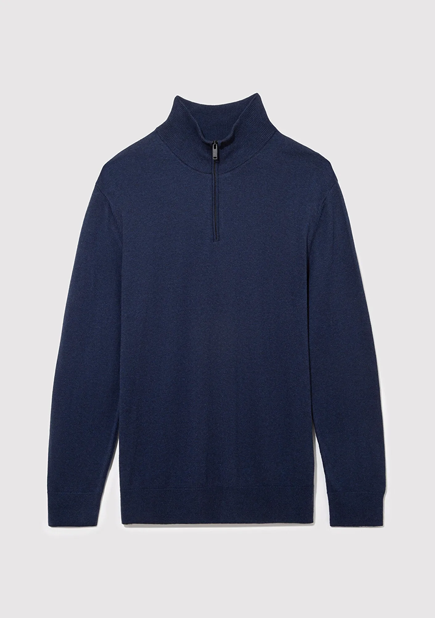 Navy Half-Zip Cashmere Blend Sweater