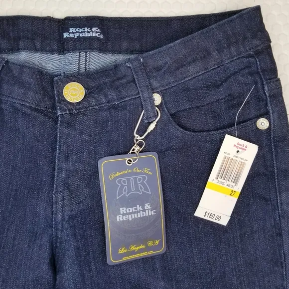 NEW Rock &amp; Republic Blue Women Size 27 Bootcut Jeans