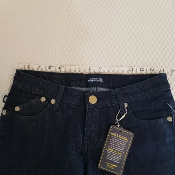 NEW Rock &amp; Republic Blue Women Size 27 Bootcut Jeans